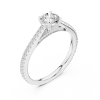 Round Diamond Pavé Engagement Ring
