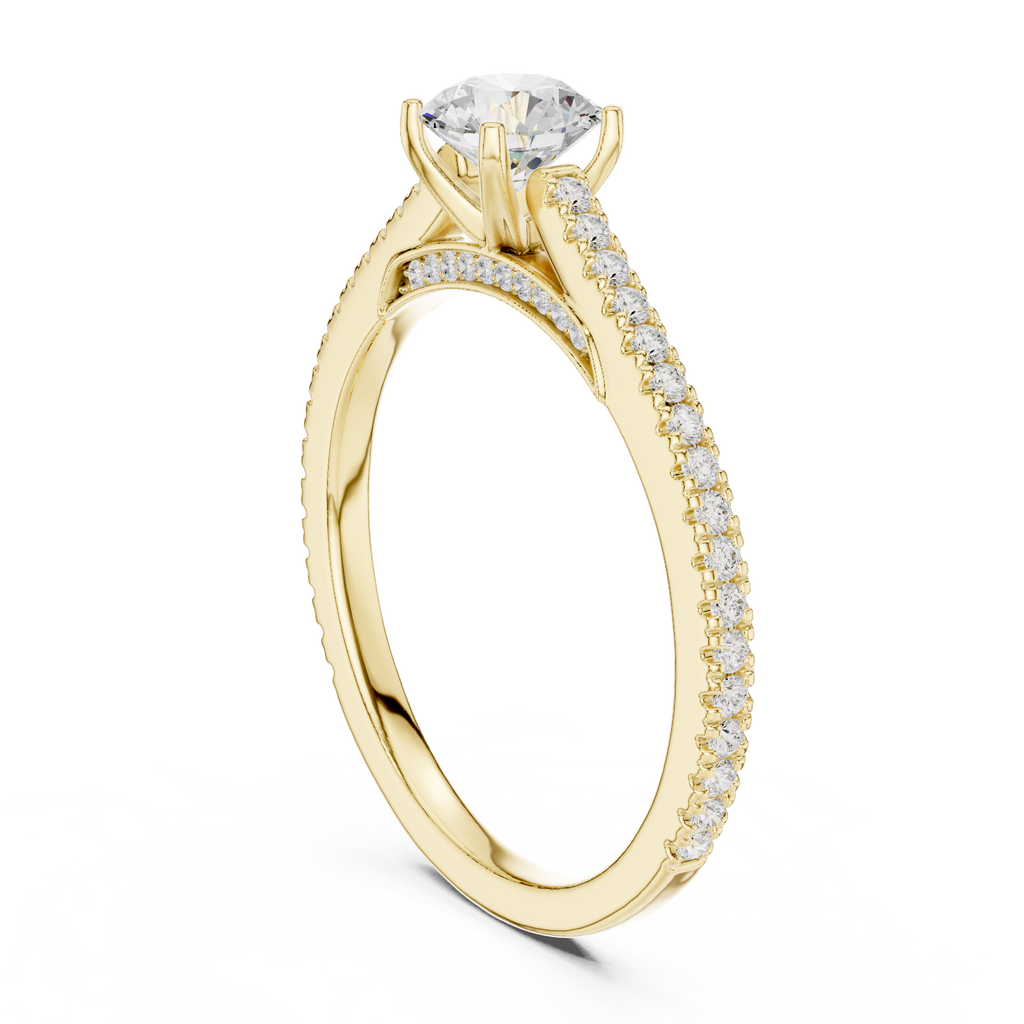 Round Diamond Pavé Engagement Ring