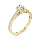Round Diamond Pavé Engagement Ring