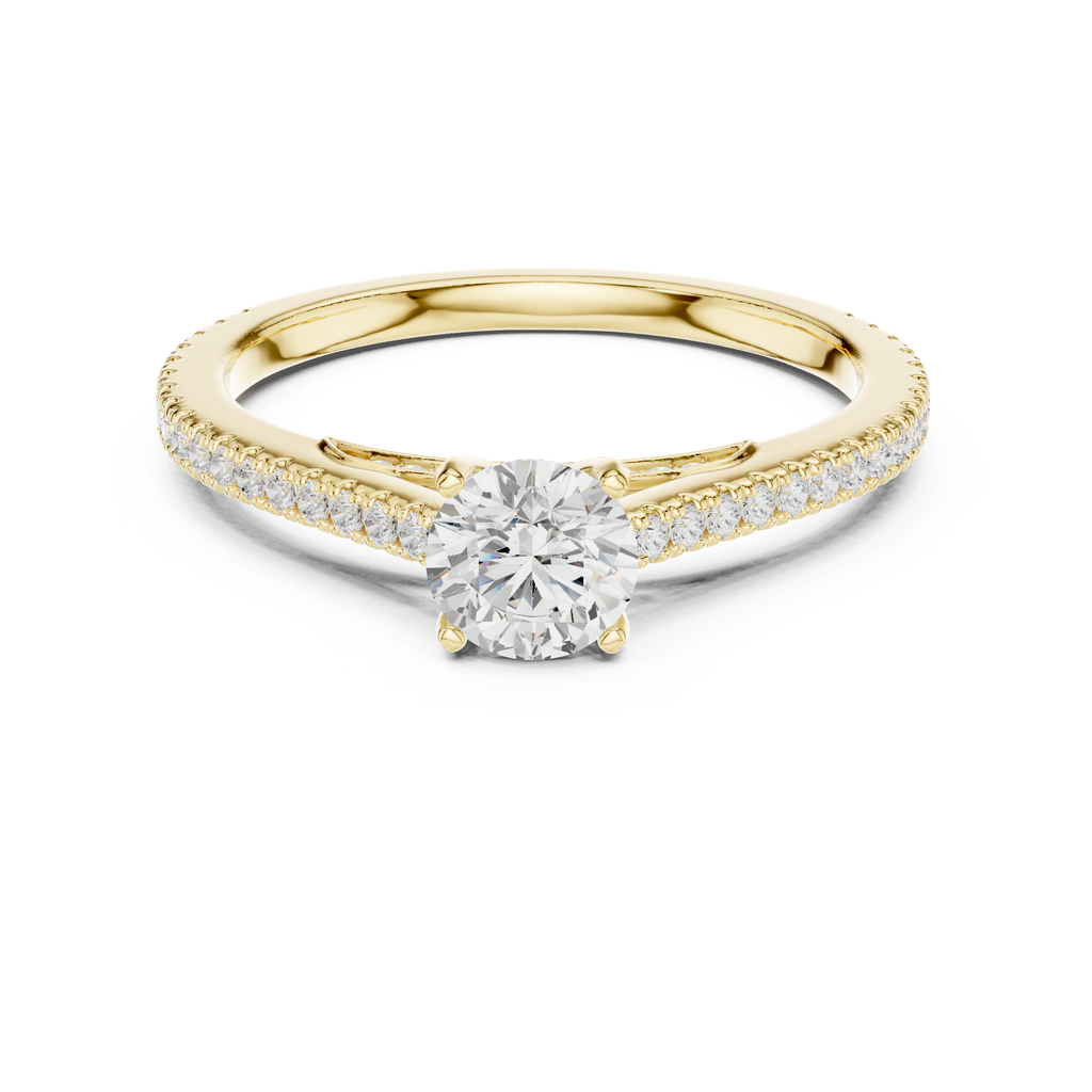 Round Diamond Pavé Engagement Ring