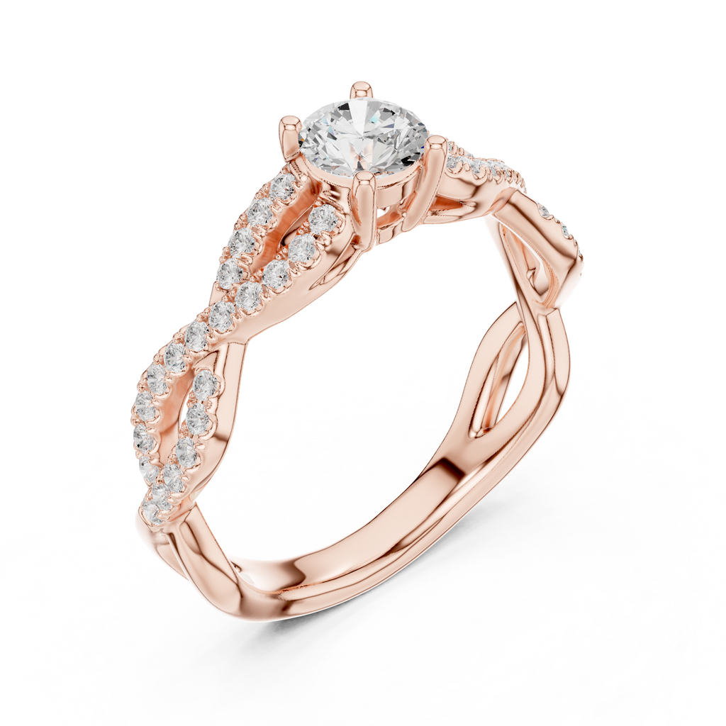 Twisted Pavé Diamond Engagement Ring
