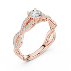 Twisted Pavé Diamond Engagement Ring