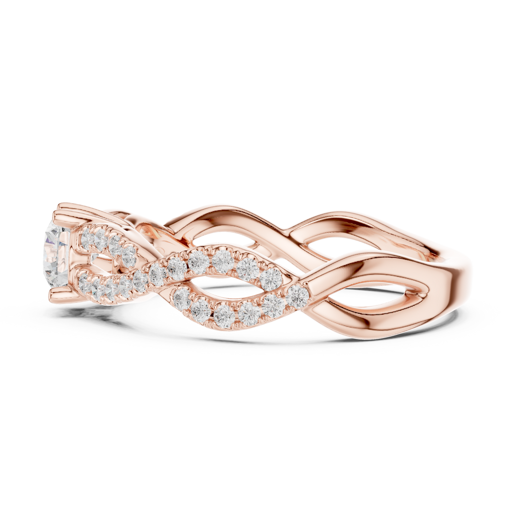 Twisted Pavé Diamond Engagement Ring