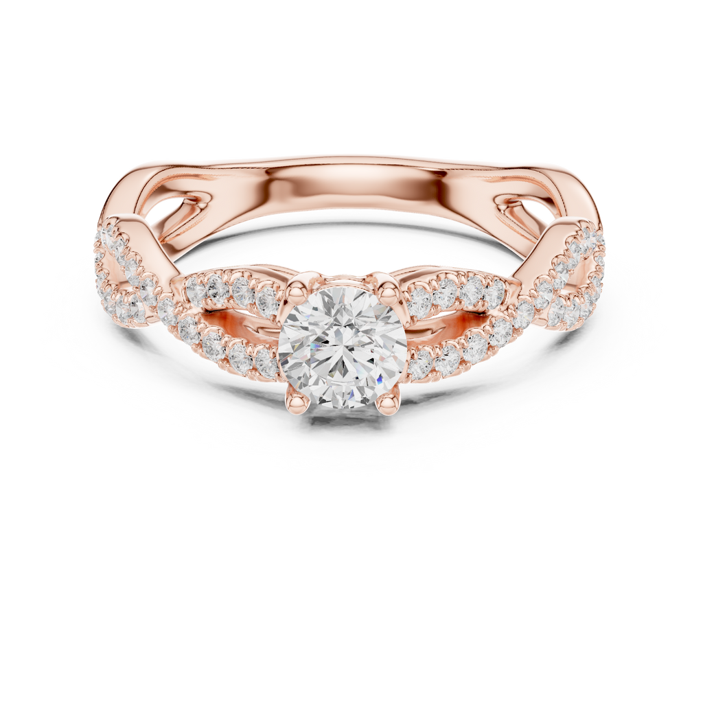 Twisted Pavé Diamond Engagement Ring