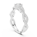 Twisted Pavé Diamond Engagement Ring