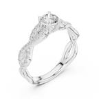 Twisted Pavé Diamond Engagement Ring