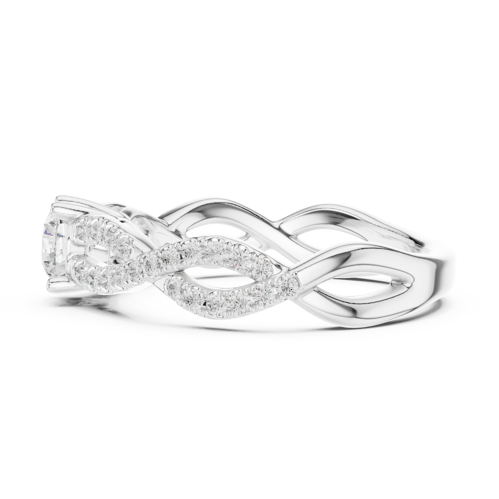 Twisted Pavé Diamond Engagement Ring