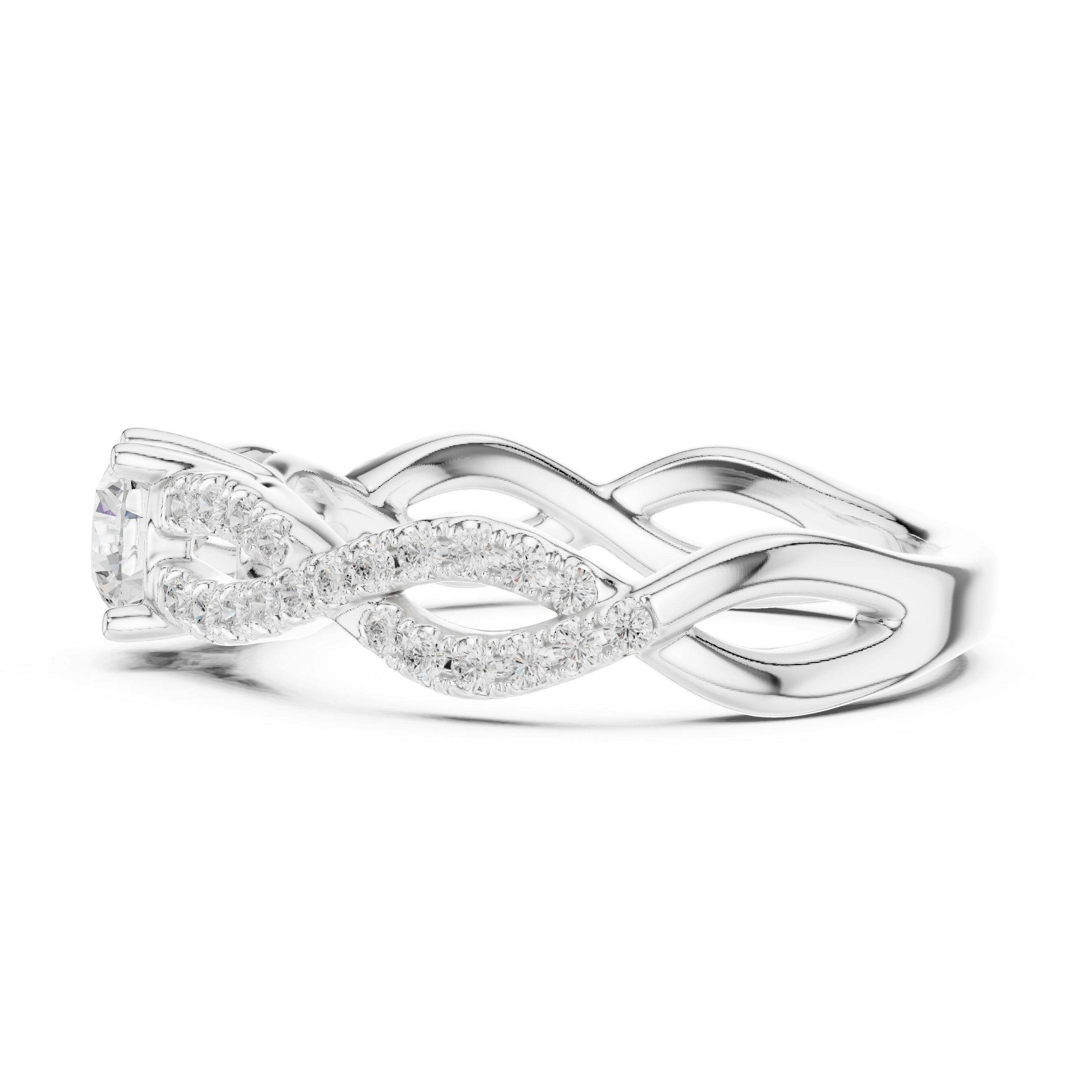 Twisted Pavé Diamond Engagement Ring