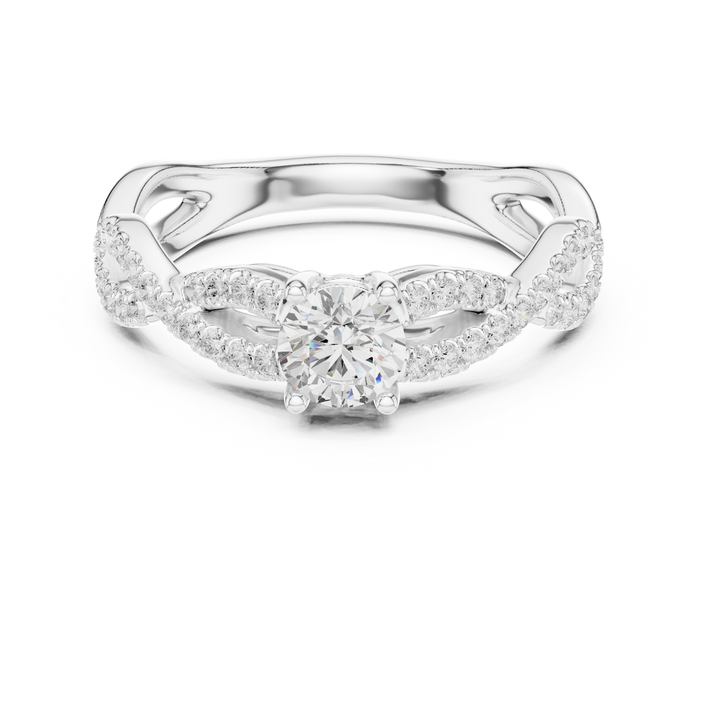 Twisted Pavé Diamond Engagement Ring