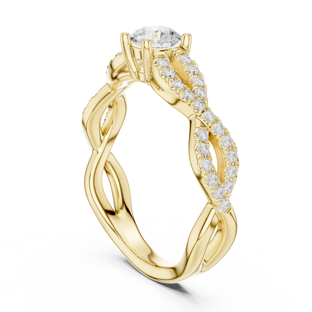 Twisted Pavé Diamond Engagement Ring