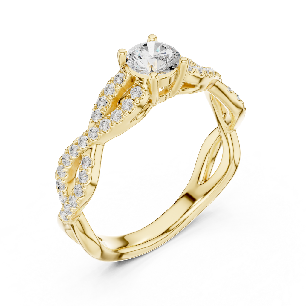 Twisted Pavé Diamond Engagement Ring