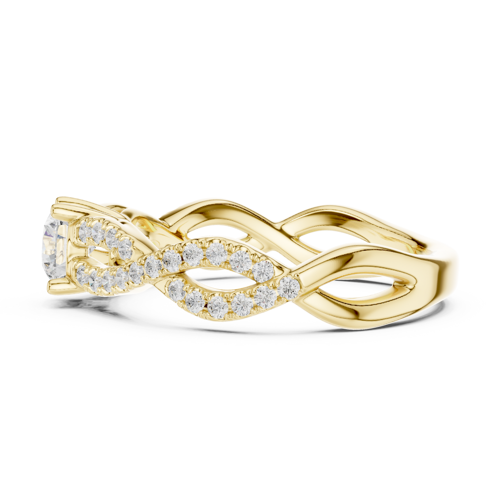 Twisted Pavé Diamond Engagement Ring