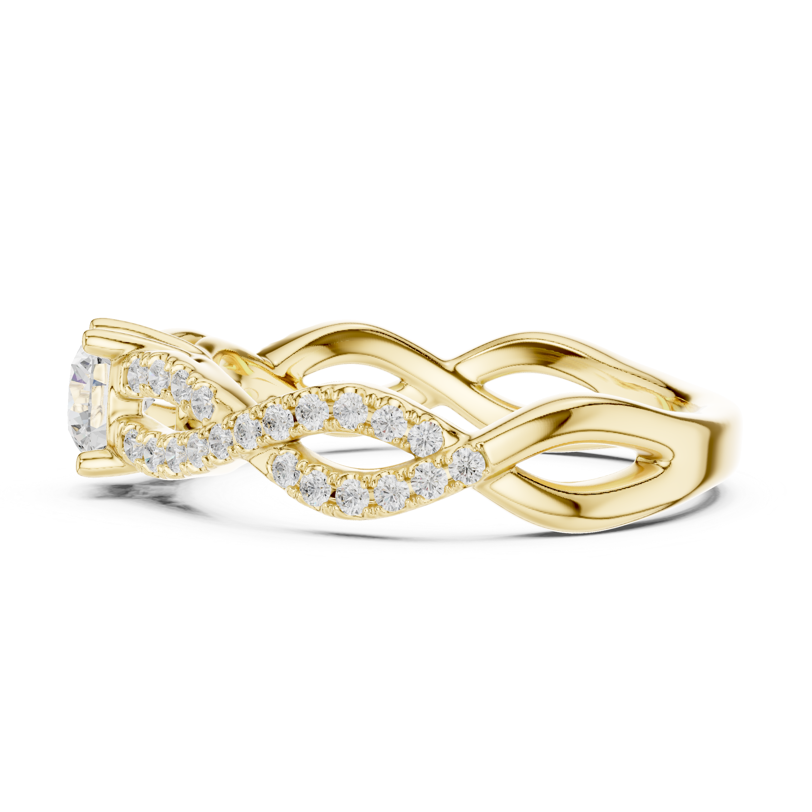 Twisted Pavé Diamond Engagement Ring