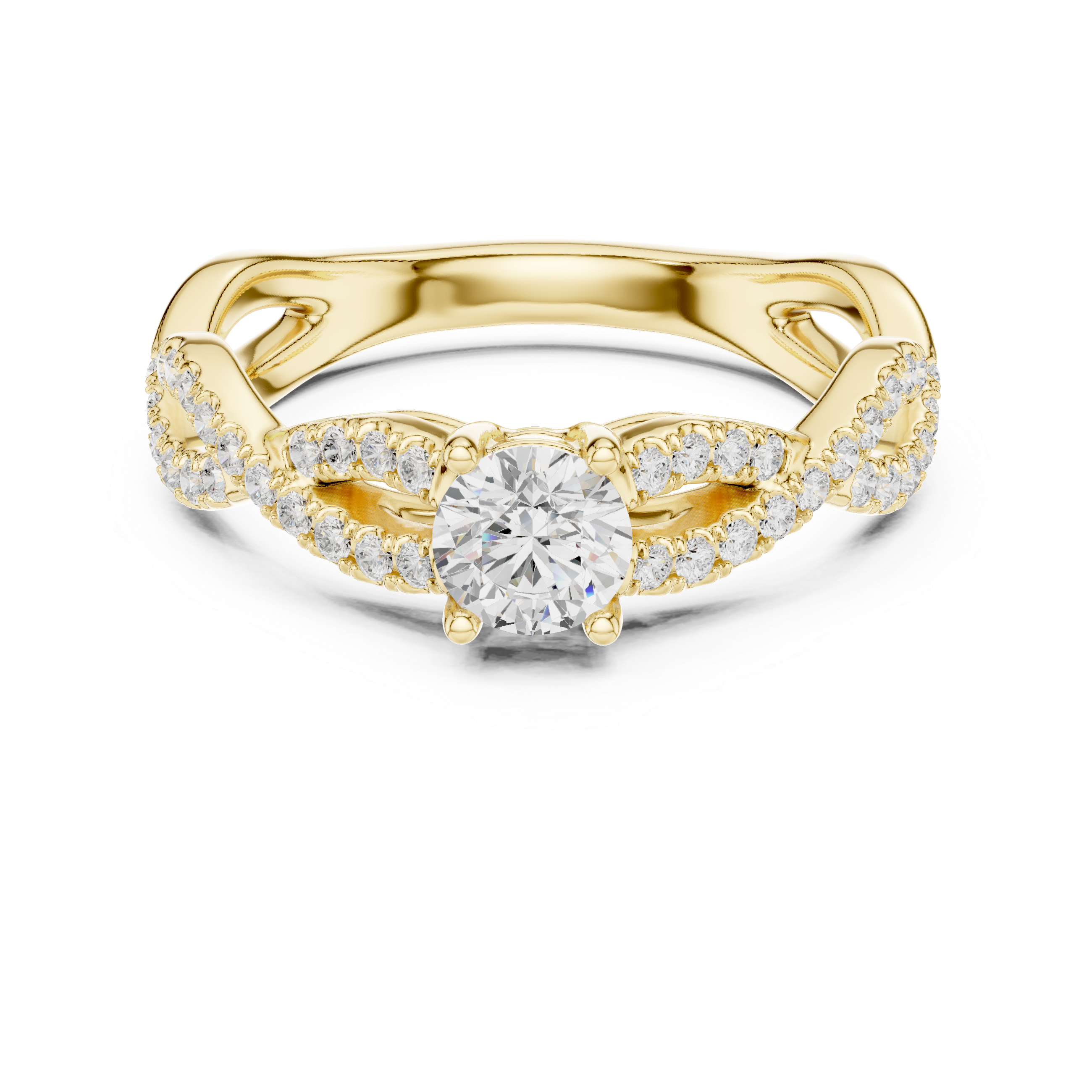 Twisted Pavé Diamond Engagement Ring
