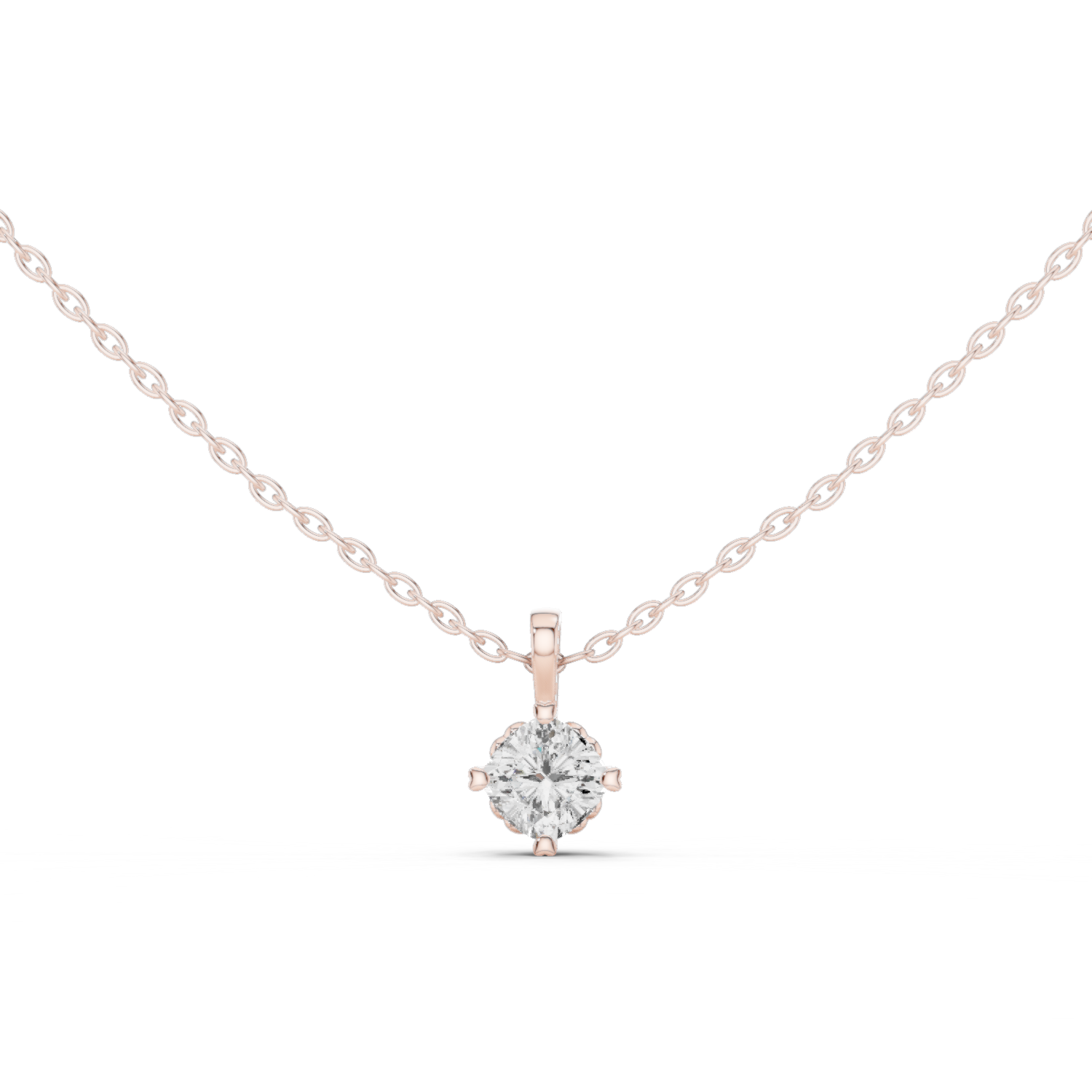 Cushion Cut Solitaire Diamond Pendant