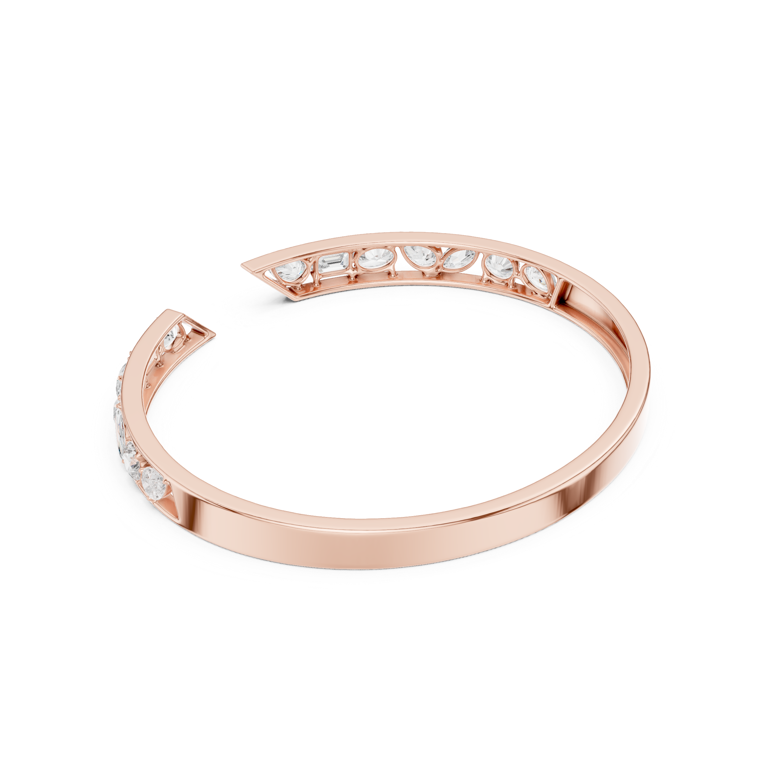 Multi-Shape Diamond Open Cuff Bracelet Corvexa Jewellery