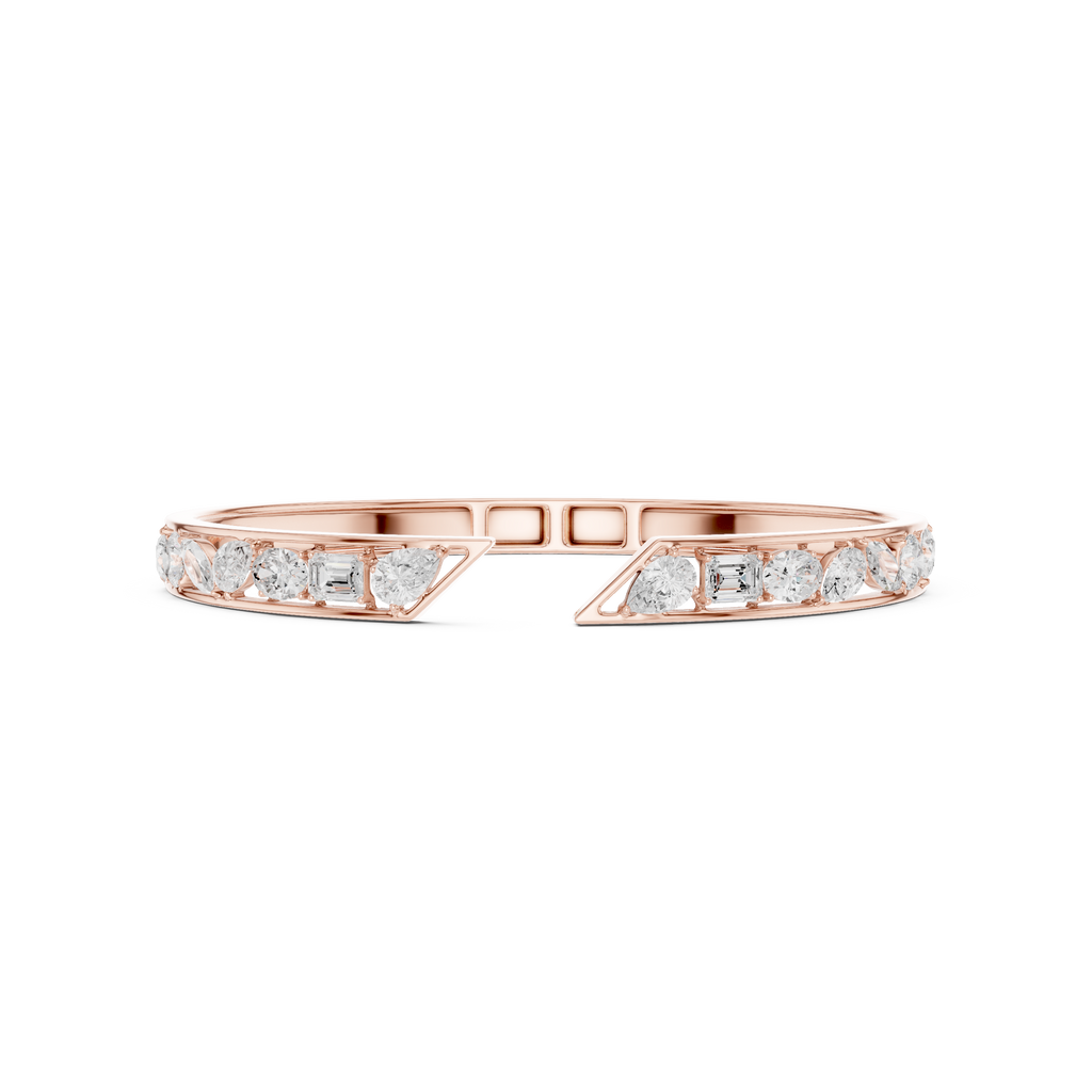 Multi-Shape Diamond Open Cuff Bracelet Corvexa Jewellery