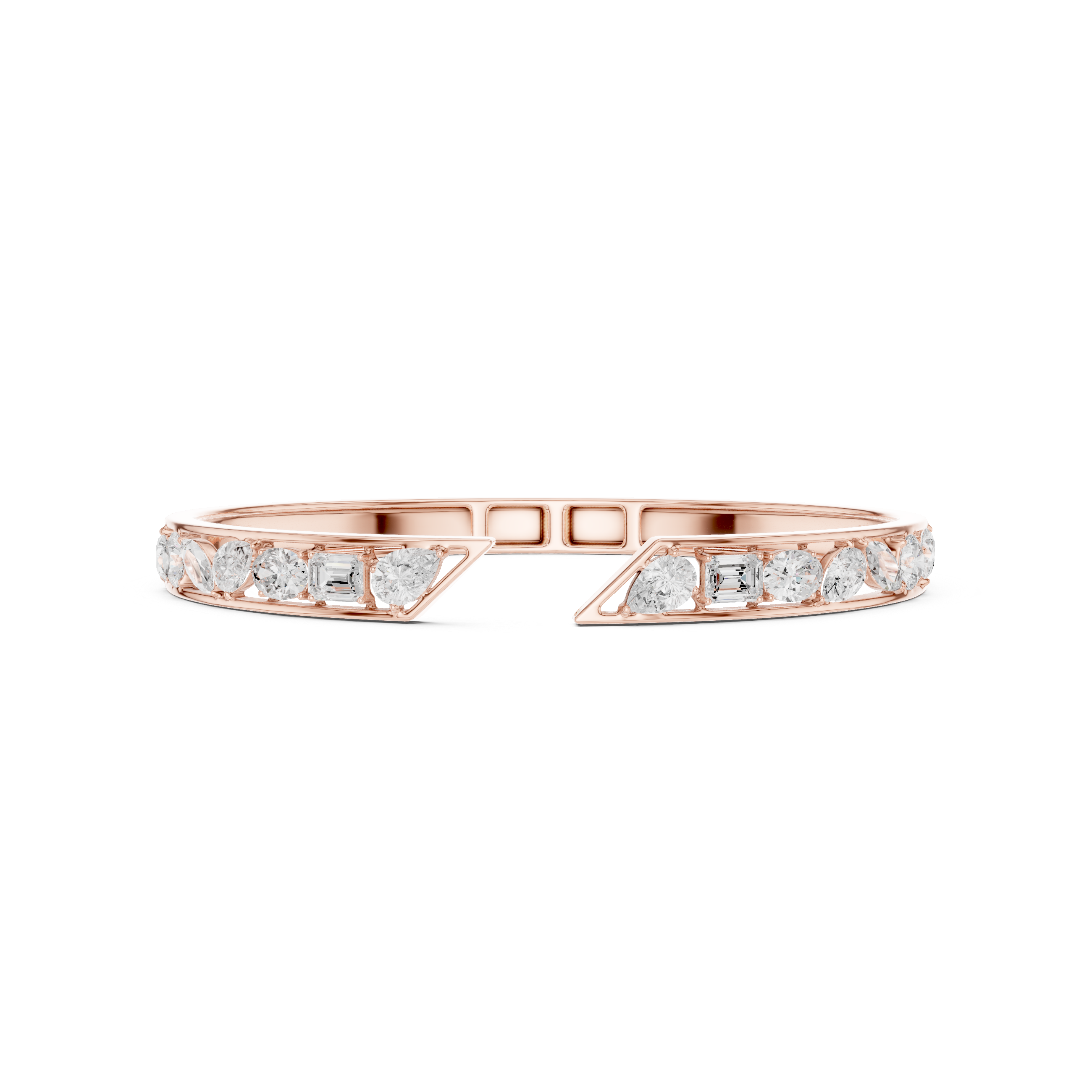 Multi-Shape Diamond Open Cuff Bracelet Corvexa Jewellery