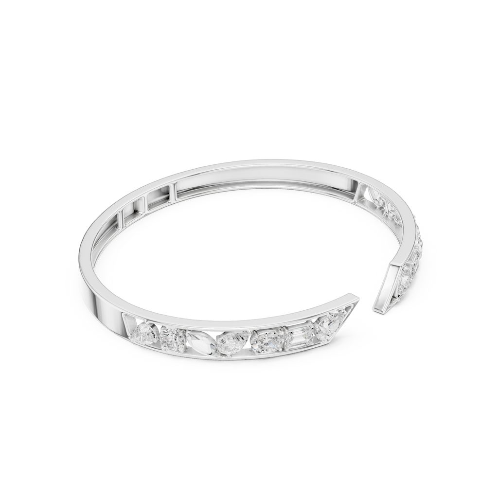 Multi-Shape Diamond Open Cuff Bracelet Corvexa Jewellery