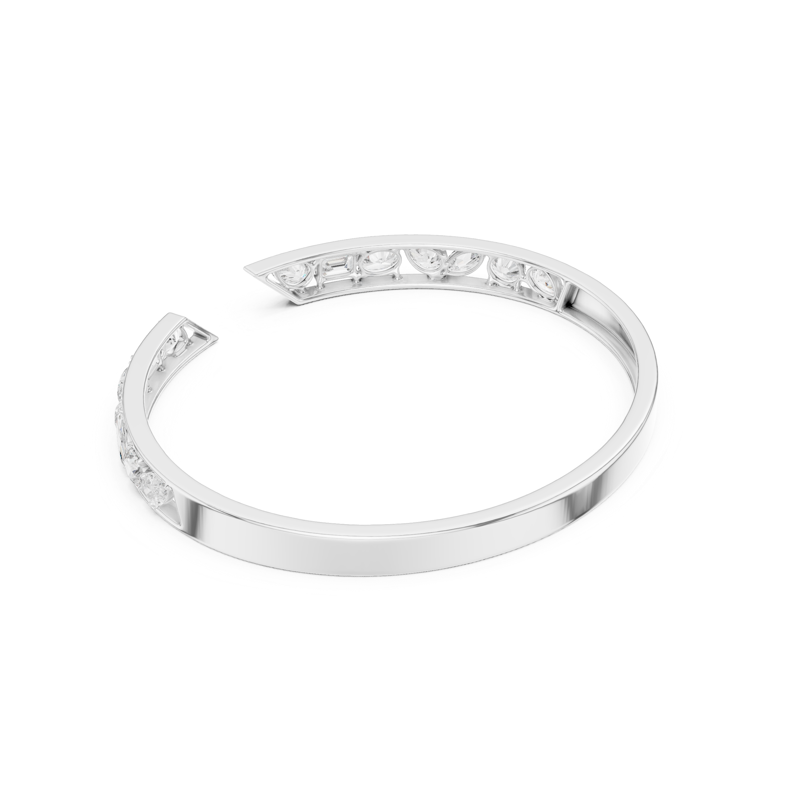 Multi-Shape Diamond Open Cuff Bracelet Corvexa Jewellery