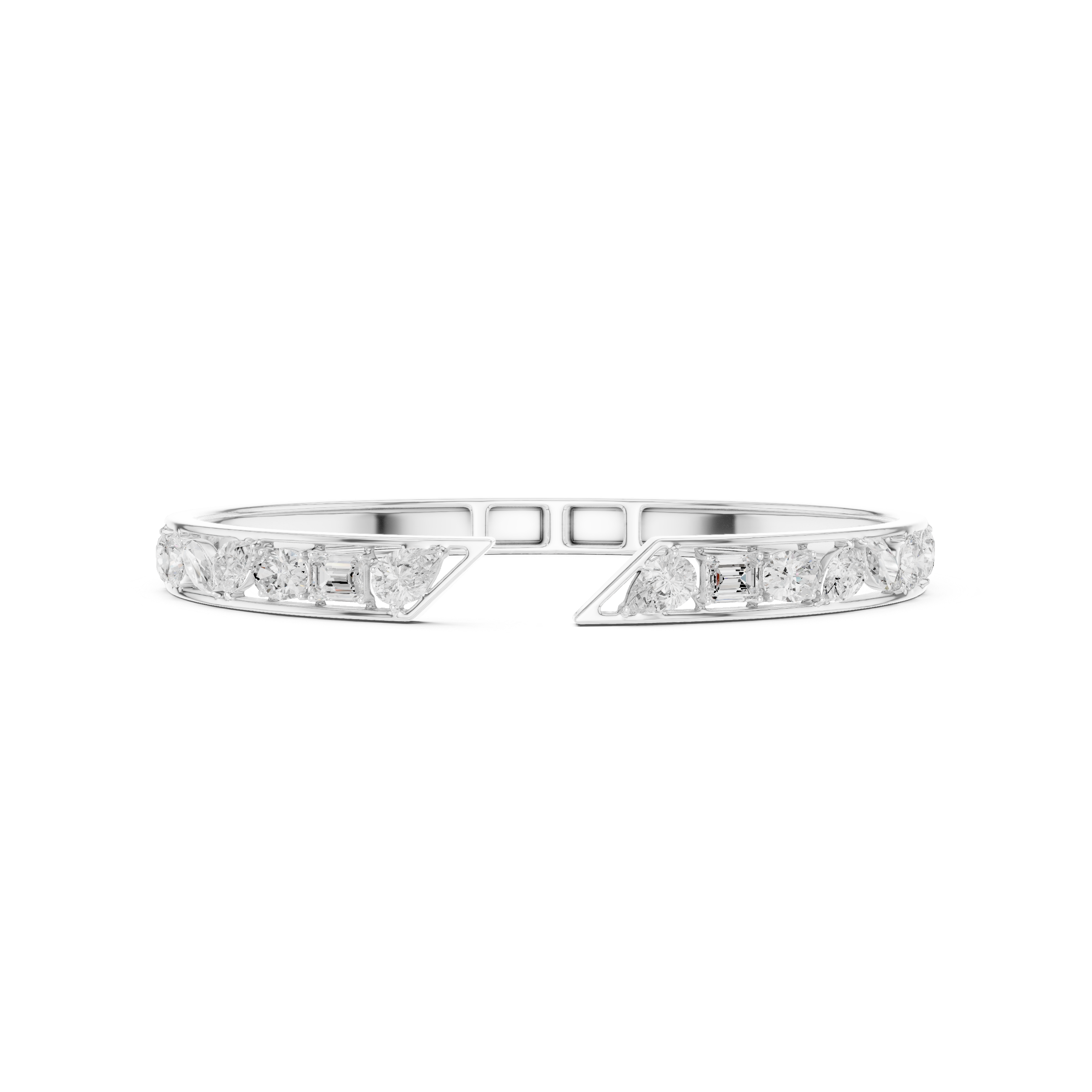 Multi-Shape Diamond Open Cuff Bracelet Corvexa Jewellery