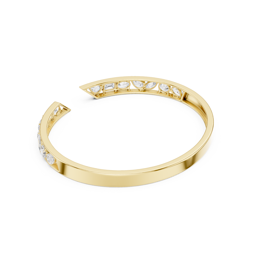 Multi-Shape Diamond Open Cuff Bracelet Corvexa Jewellery