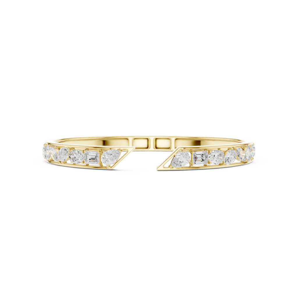 Multi-Shape Diamond Open Cuff Bracelet Corvexa Jewellery