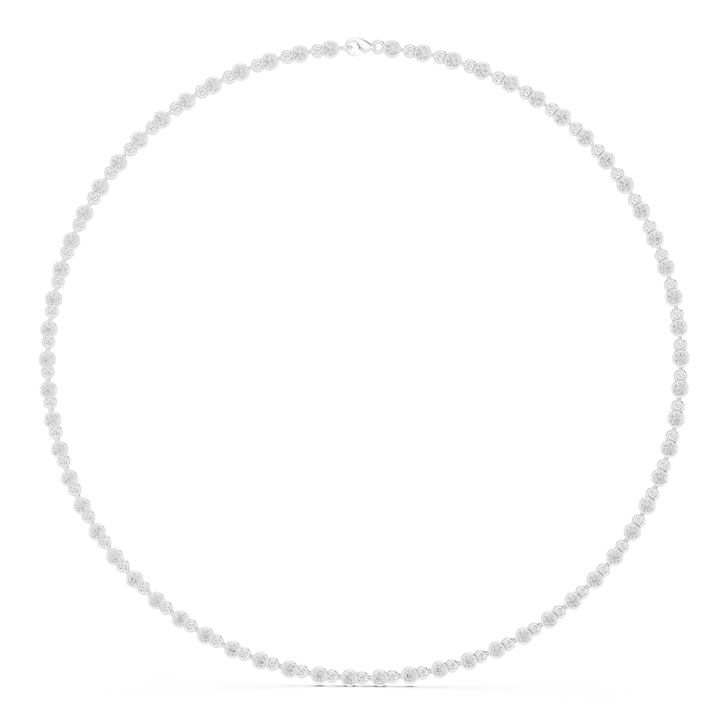 Round Bezel Diamond Tennis Necklace Corvexa Jewellery