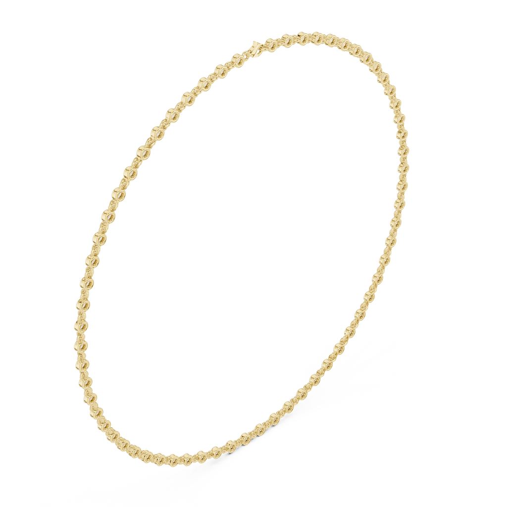 Round Bezel Diamond Tennis Necklace Corvexa Jewellery