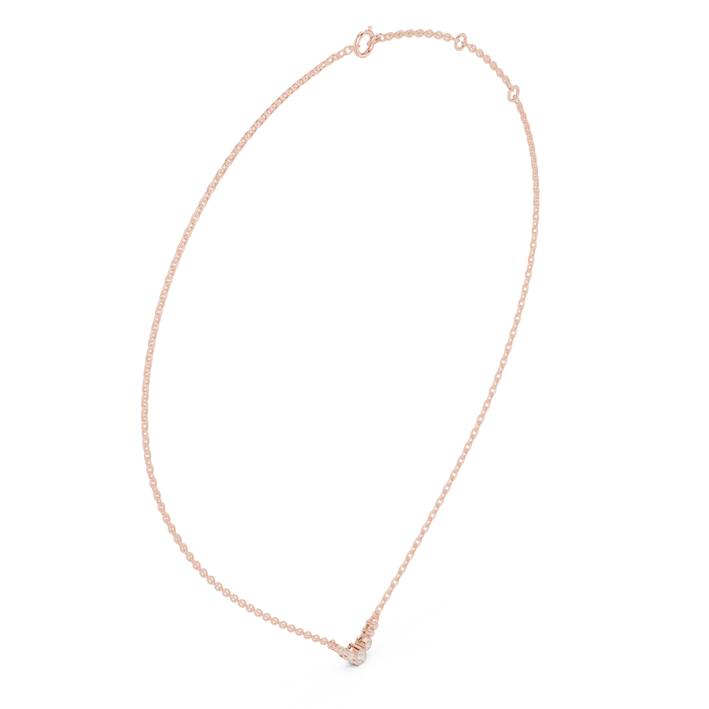 Pear Bezel Diamond Necklace Corvexa Jewellery