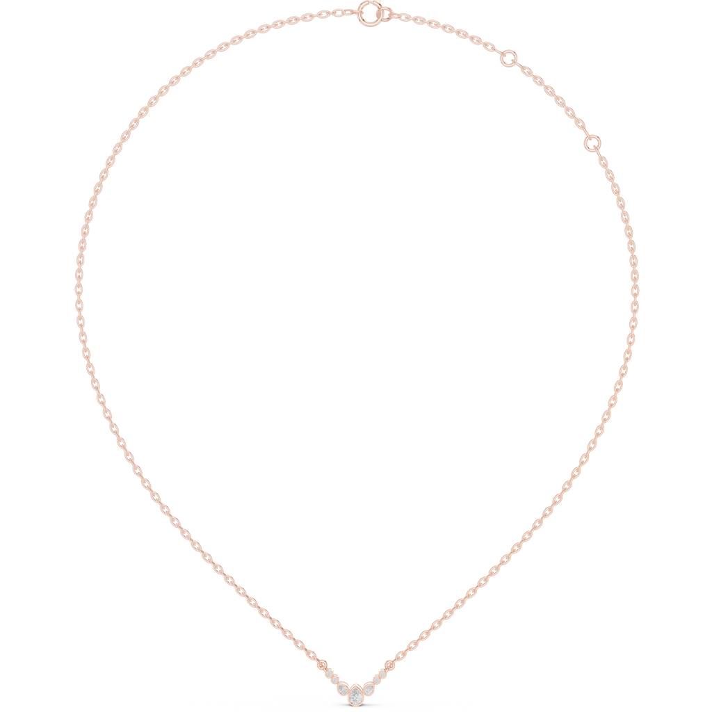 Pear Bezel Diamond Necklace Corvexa Jewellery