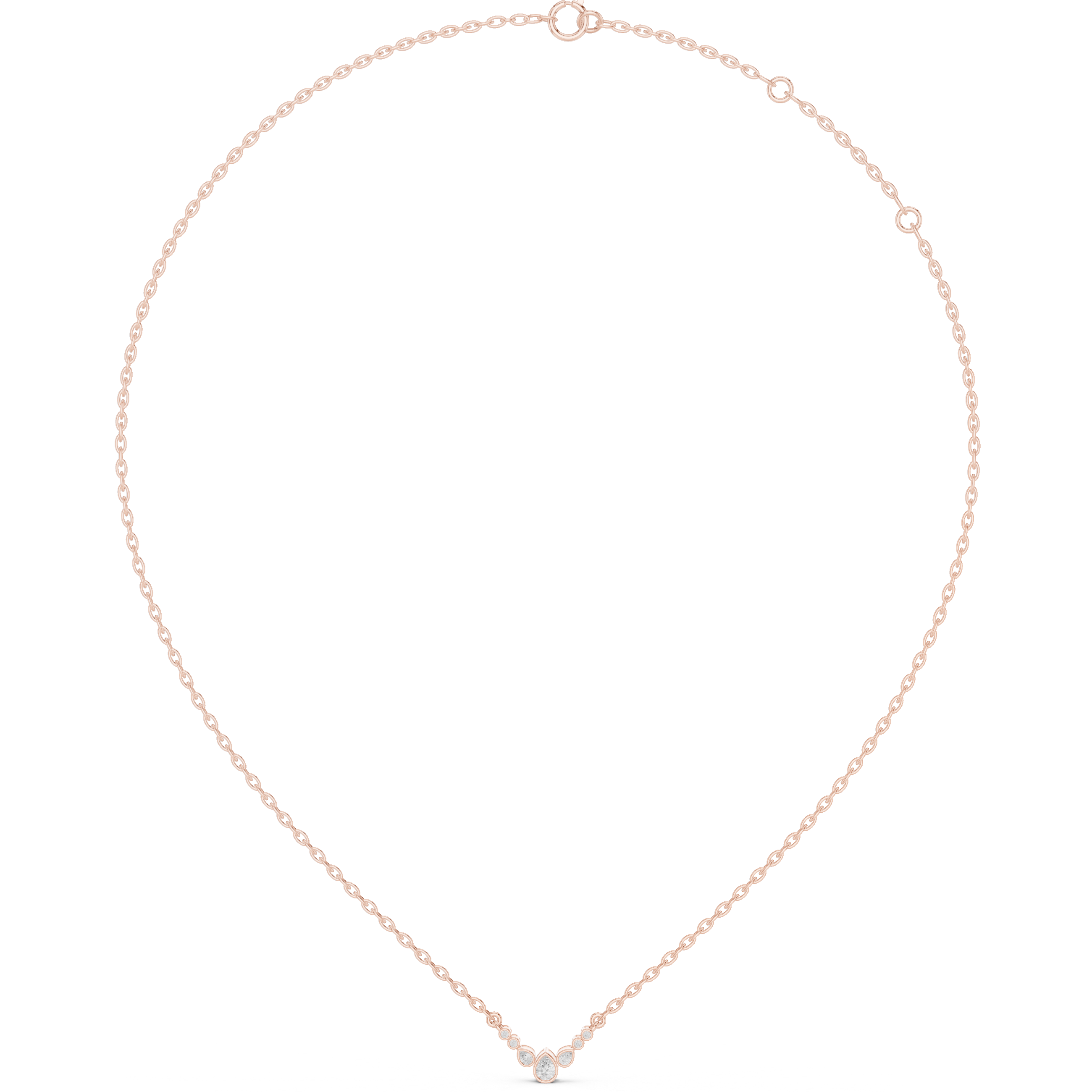 Pear Bezel Diamond Necklace Corvexa Jewellery