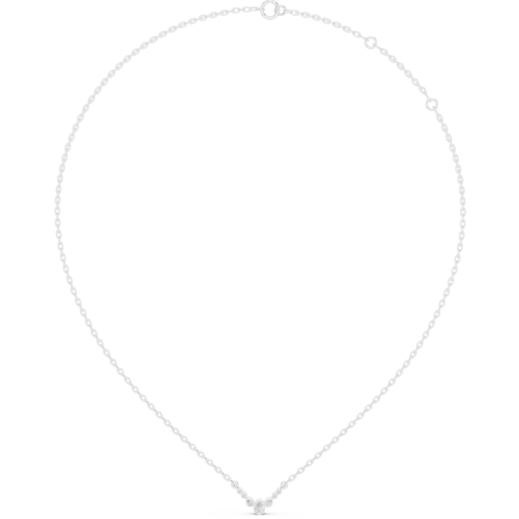 Pear Bezel Diamond Necklace Corvexa Jewellery