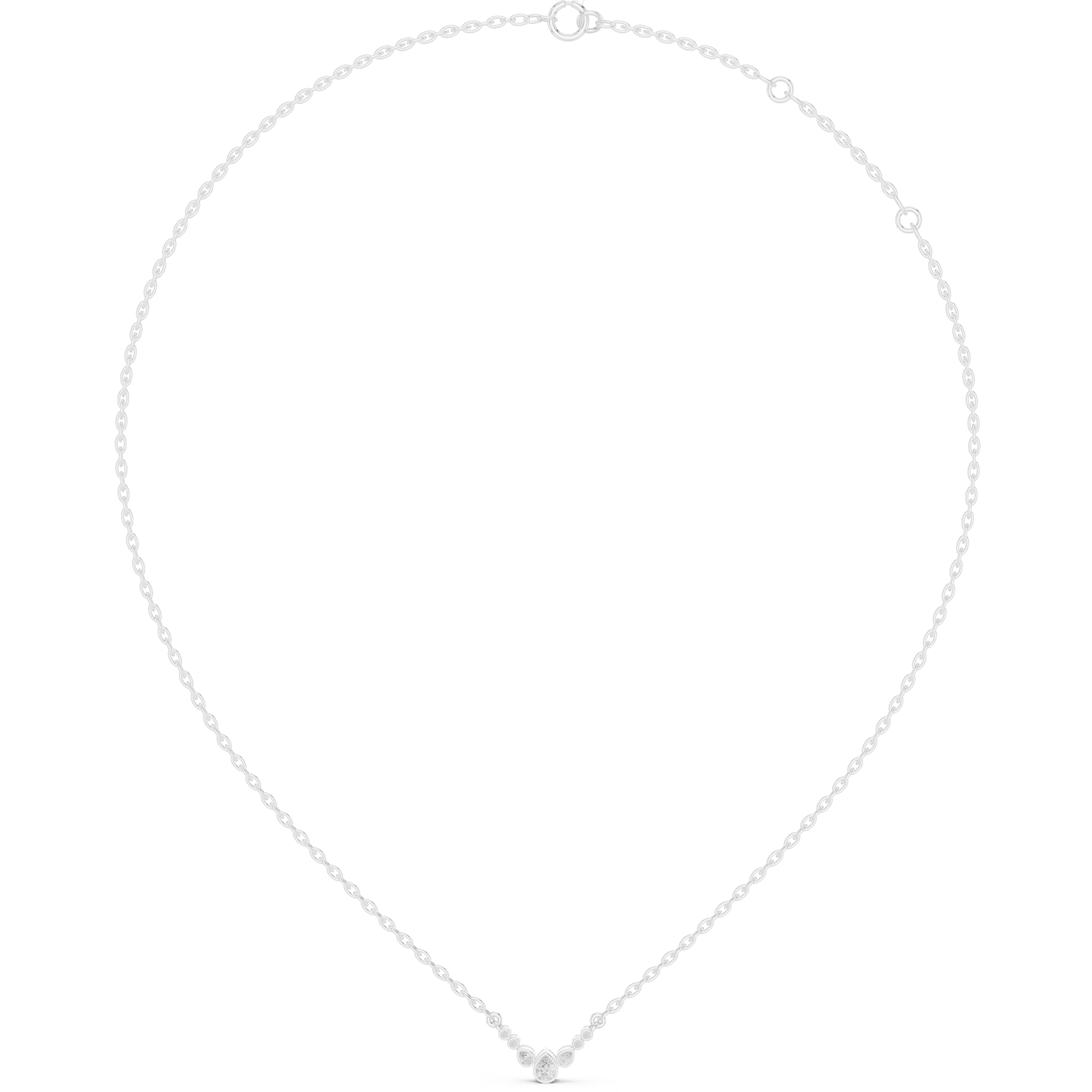 Pear Bezel Diamond Necklace Corvexa Jewellery