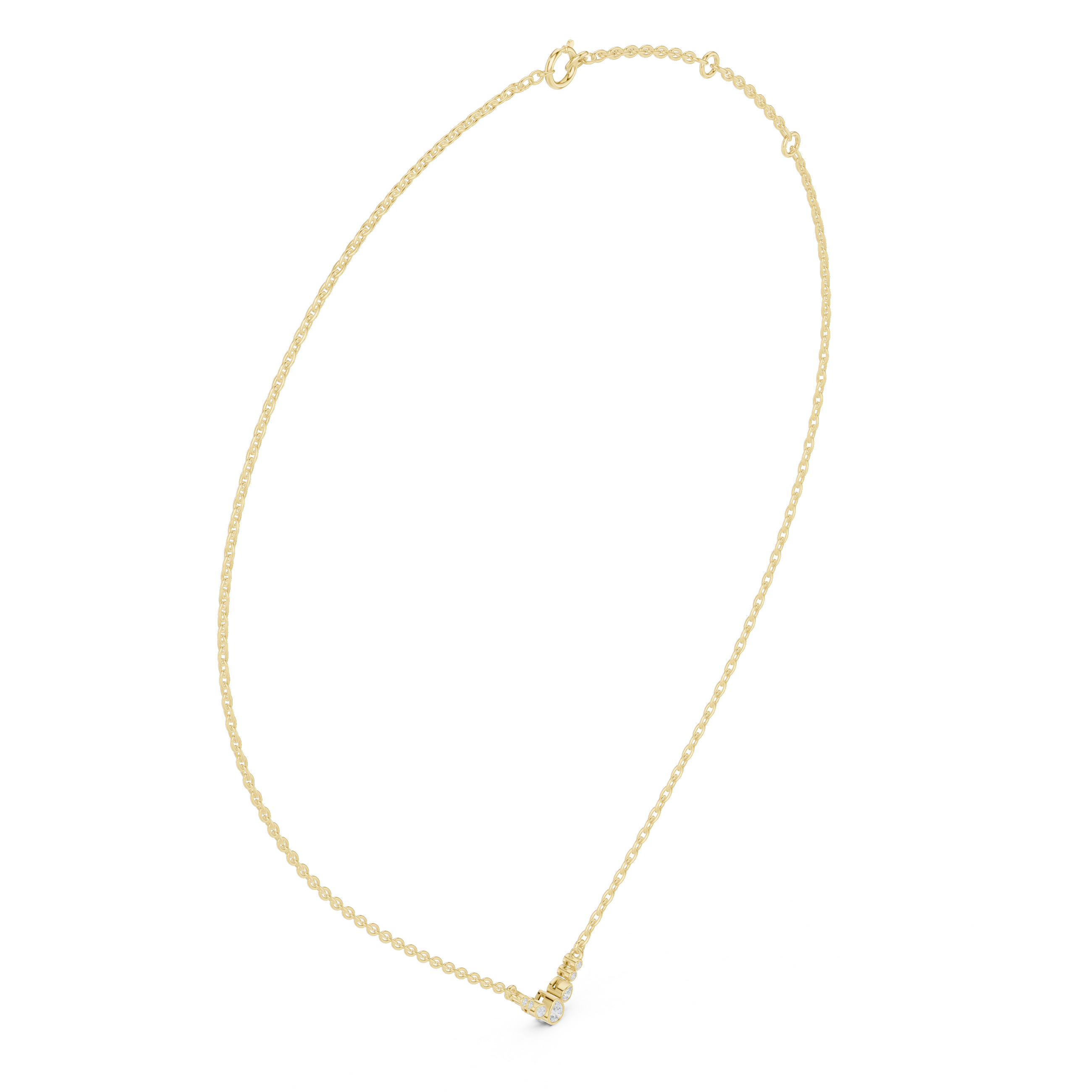 Pear Bezel Diamond Necklace Corvexa Jewellery