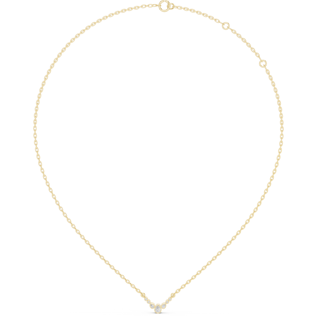 Pear Bezel Diamond Necklace Corvexa Jewellery
