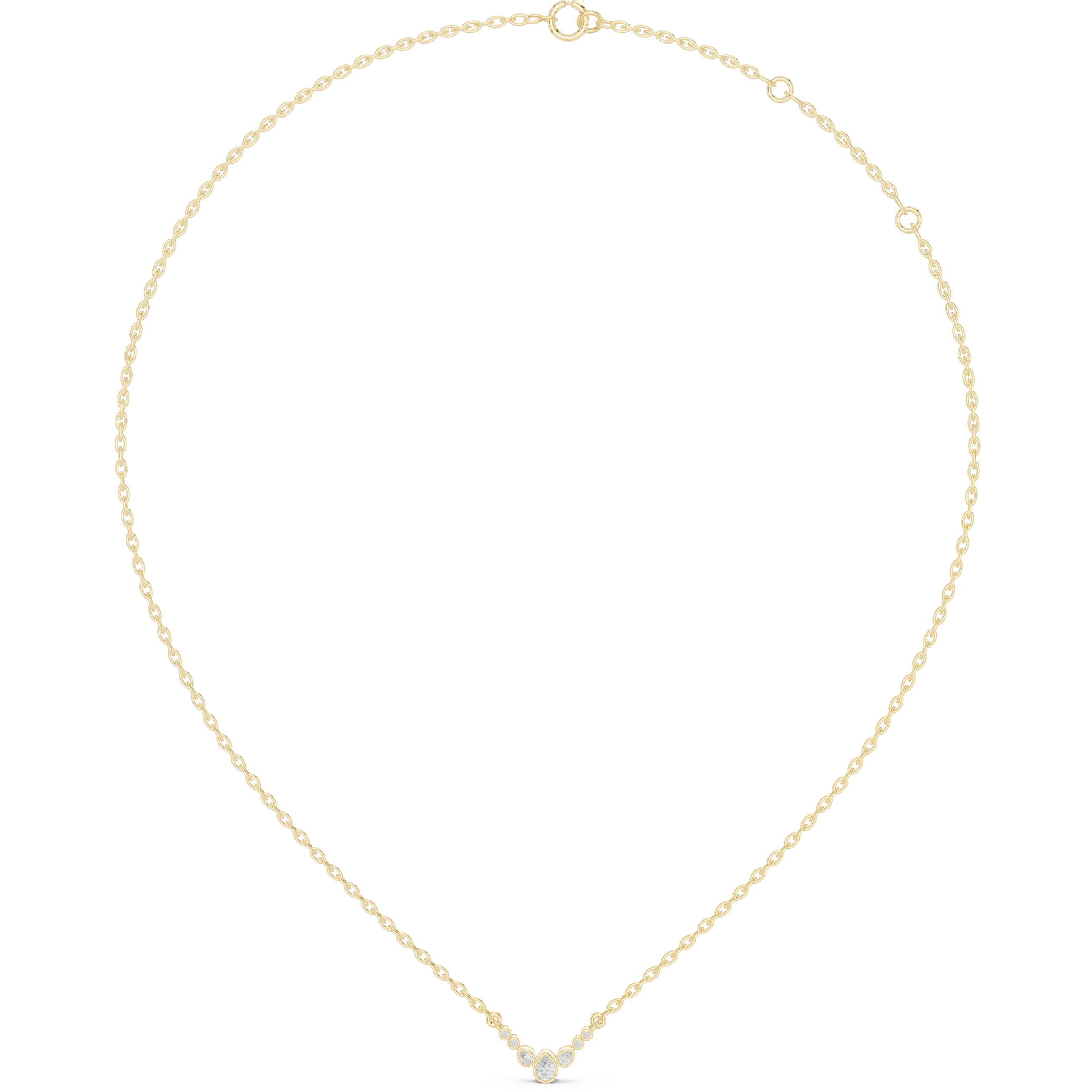 Pear Bezel Diamond Necklace Corvexa Jewellery