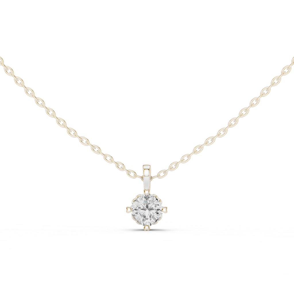 Cushion Cut Solitaire Diamond Pendant