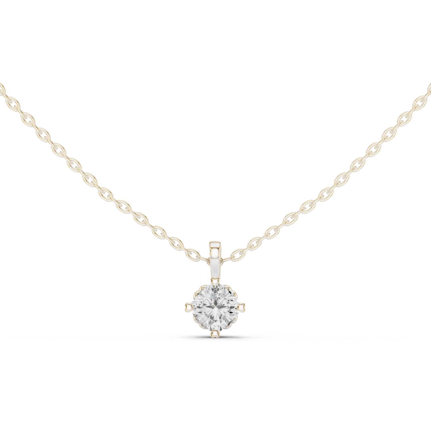 Cushion Cut Solitaire Diamond Pendant