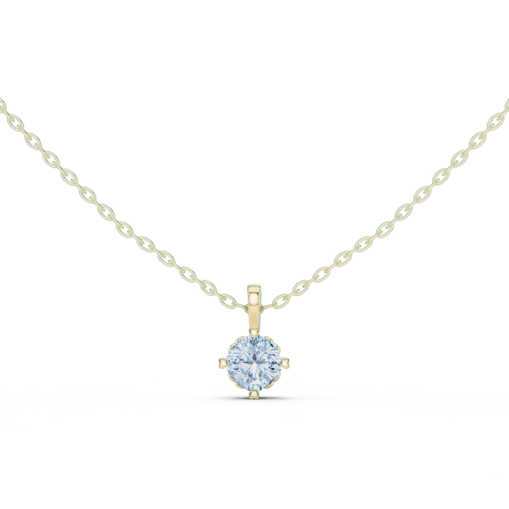 Cushion Cut Solitaire Diamond Pendant