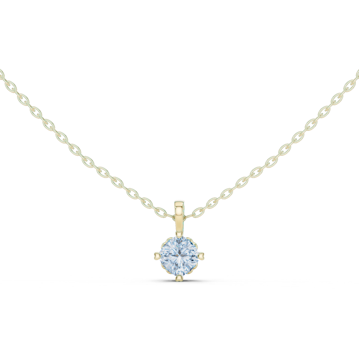 Cushion Cut Solitaire Diamond Pendant