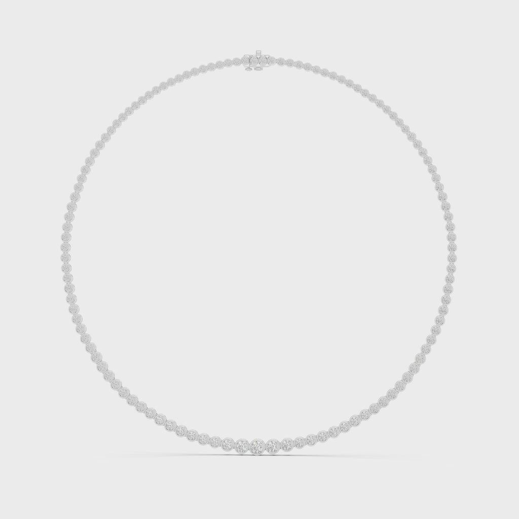 Bezel Set Diamond Tennis Necklace
