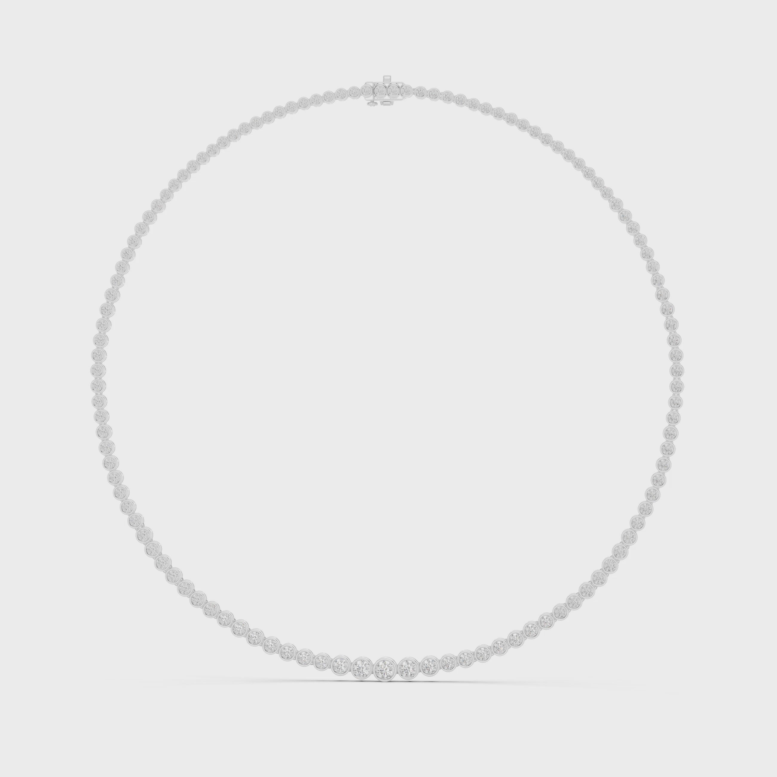 Bezel Set Diamond Tennis Necklace