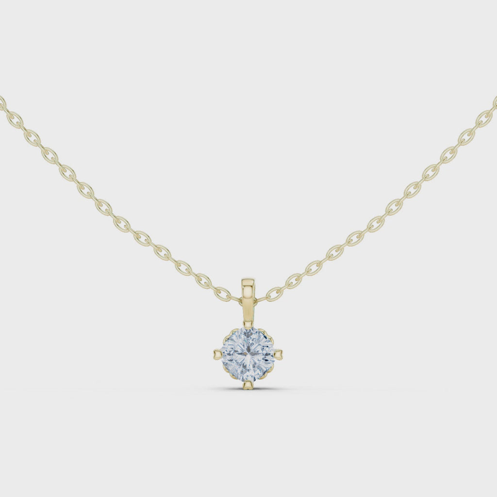 Cushion Cut Solitaire Diamond Pendant