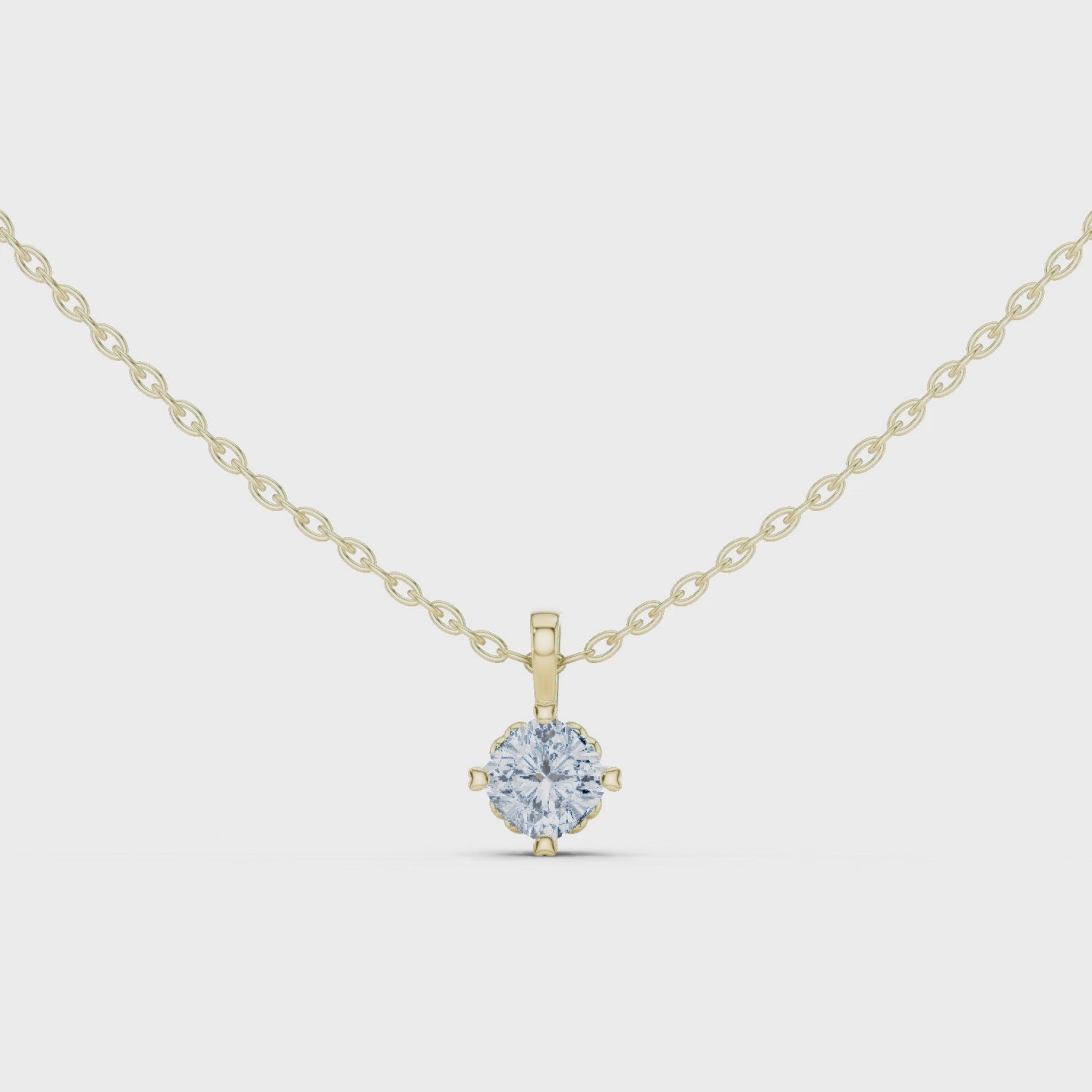 Cushion Cut Solitaire Diamond Pendant