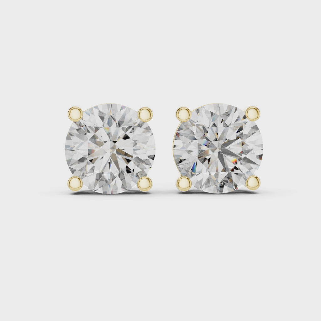 Round Diamond Stud Earrings