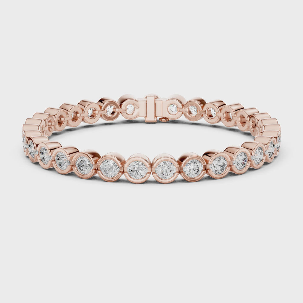 Bezel Set Round Diamond Tennis Bracelet