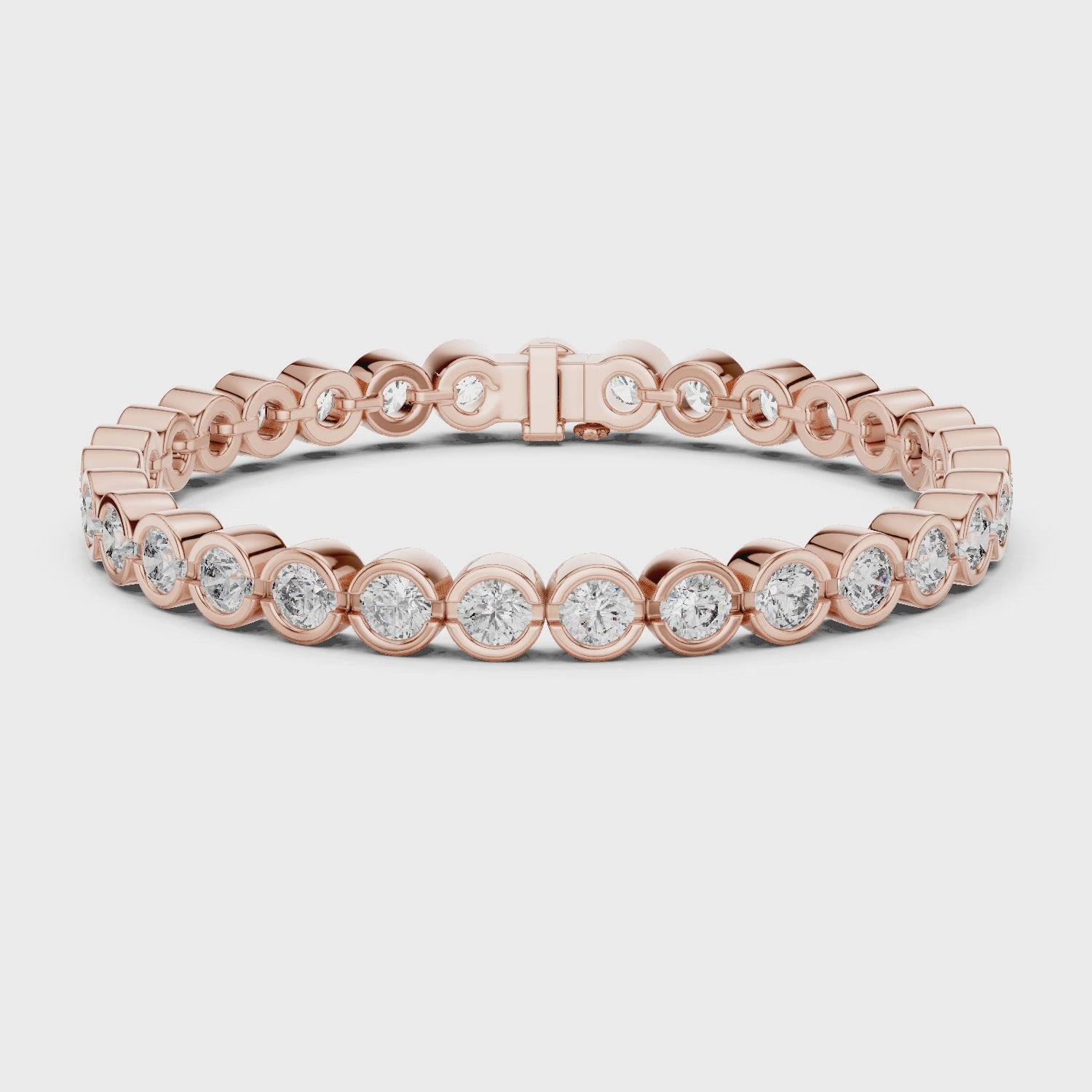Bezel Set Round Diamond Tennis Bracelet