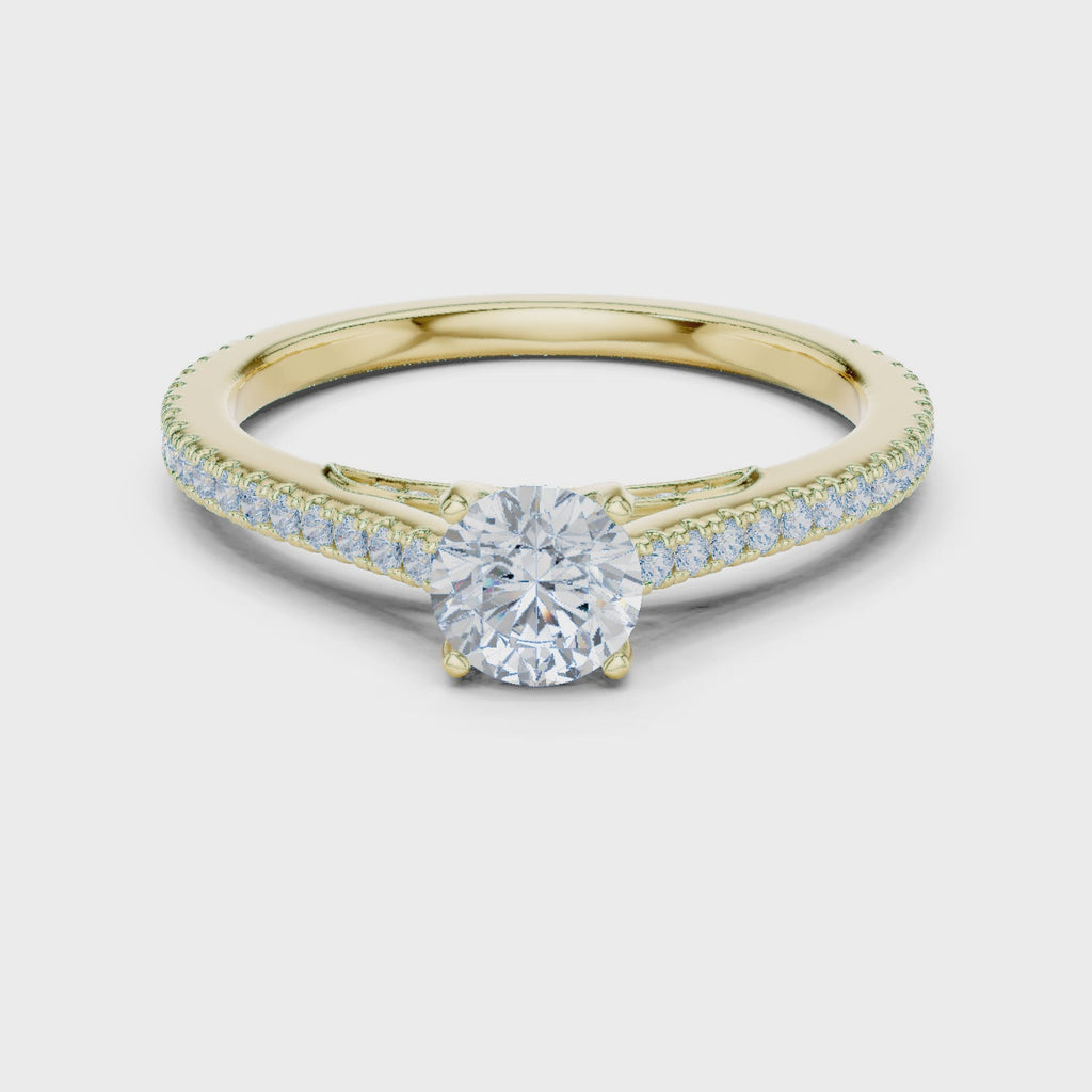Round Diamond Pavé Engagement Ring