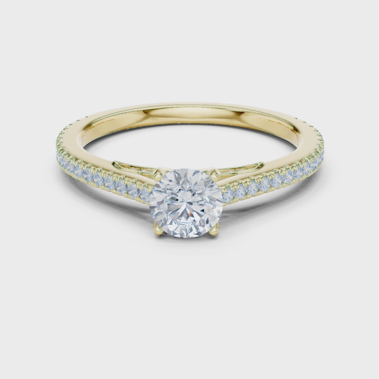 Round Diamond Pavé Engagement Ring